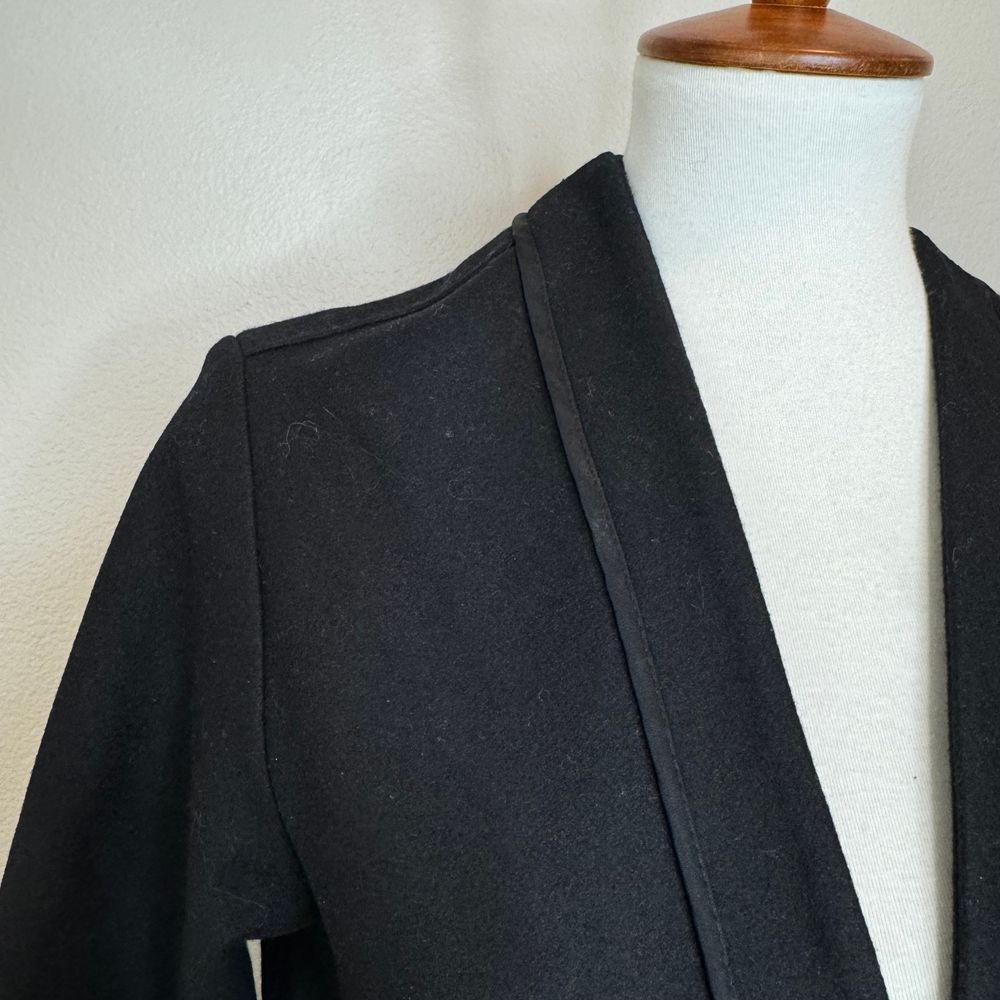 ALL SAINTS Bound Nesi Coat SMALL Italian Wool Blend Navy Midi Pockets Office - Picture 5 of 12